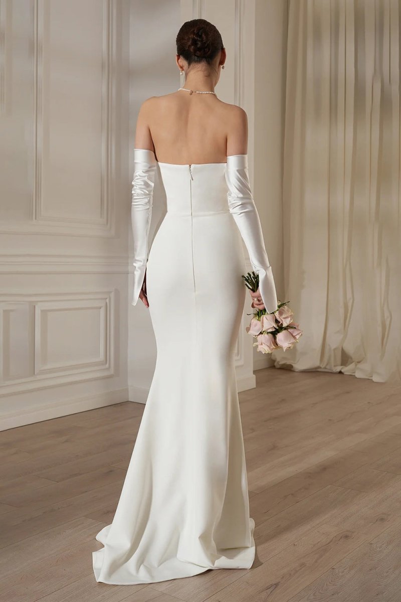 Bridal Krep Uzun Elbise - Phentora