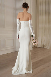 Bridal Krep Uzun Elbise - Phentora