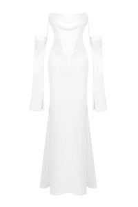 Bridal Krep Uzun Elbise - Phentora