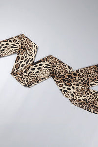 Crush Leopar Kadife Uzun Elbise - Phentora