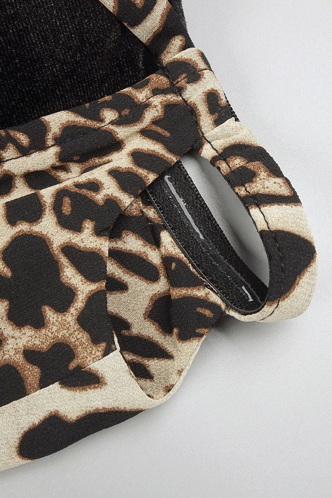 Crush Leopar Kadife Uzun Elbise - Phentora