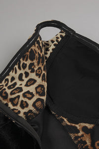 Crush Leopar Kadife Uzun Elbise - Phentora