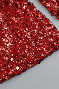 Taş İşlemeli Payetli Nakışlı Elbise - Kırmızı - Phentora