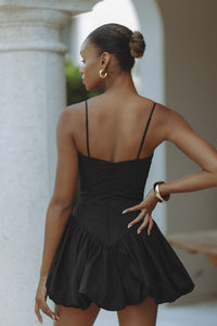 LISSETT POPLIN Mini Elbise - Siyah - Phentora
