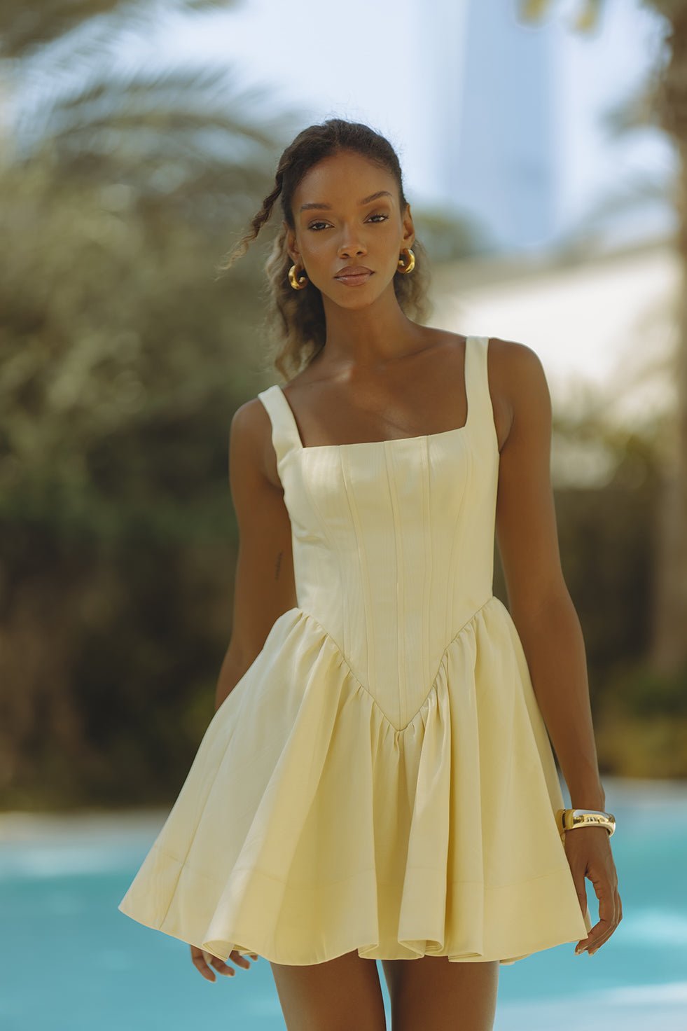 LARSON Korse Mini Elbise - CANARY YELLOW - Phentora
