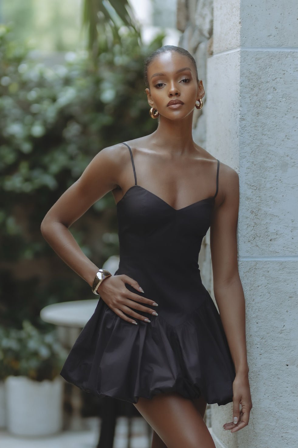 LISSETT POPLIN Mini Elbise - Siyah - Phentora