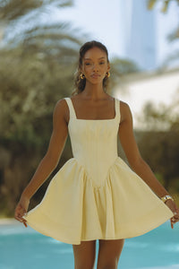 LARSON Korse Mini Elbise - CANARY YELLOW - Phentora
