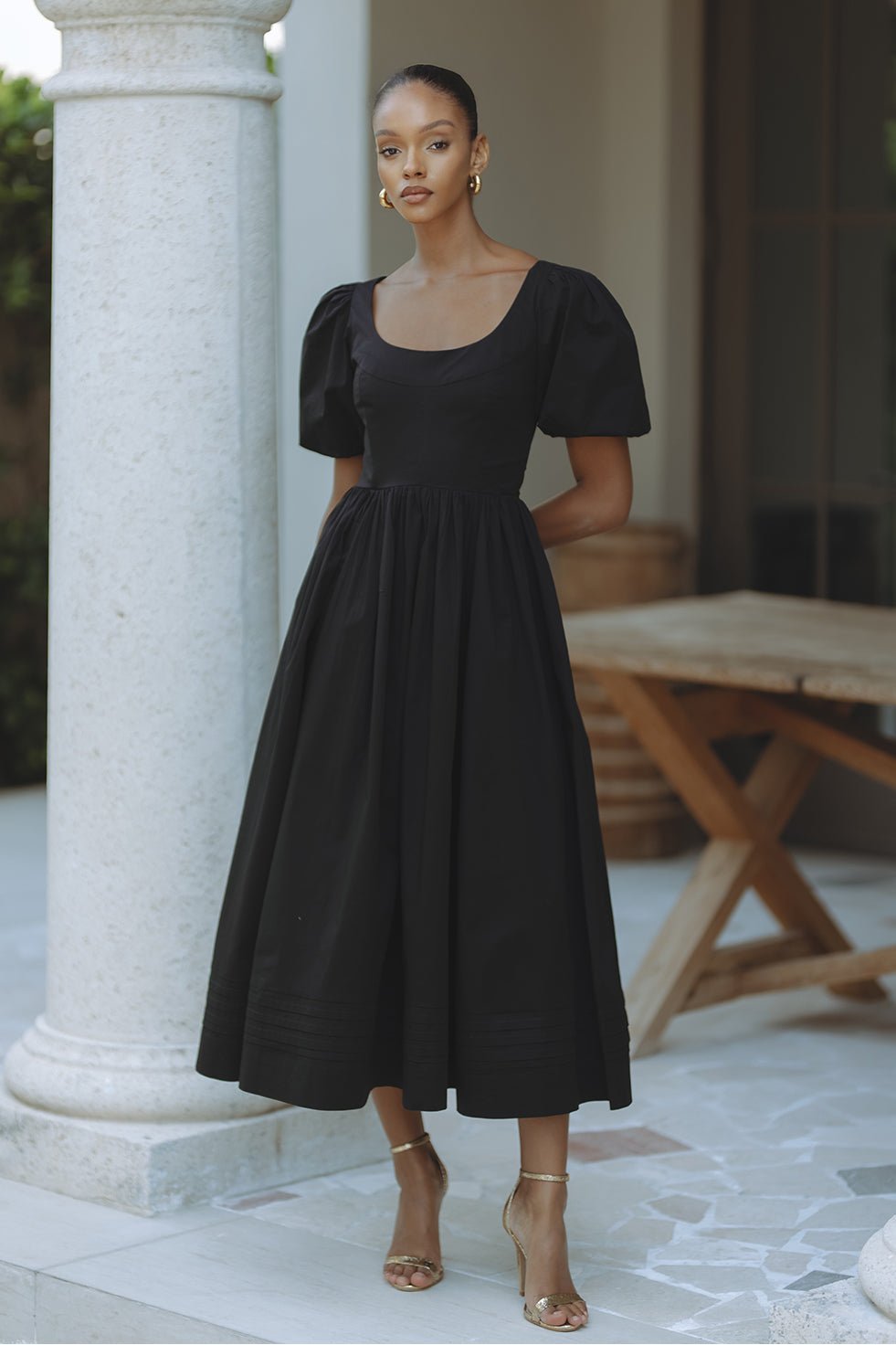 ROMY Maxi Elbise - Siyah - Phentora