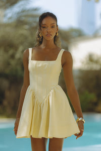 LARSON Korse Mini Elbise - CANARY YELLOW - Phentora