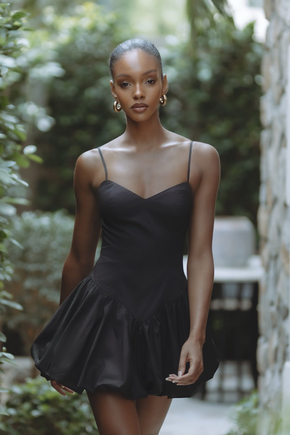LISSETT POPLIN Mini Elbise - Siyah - Phentora