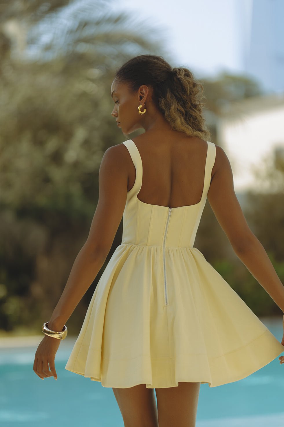 LARSON Korse Mini Elbise - CANARY YELLOW - Phentora