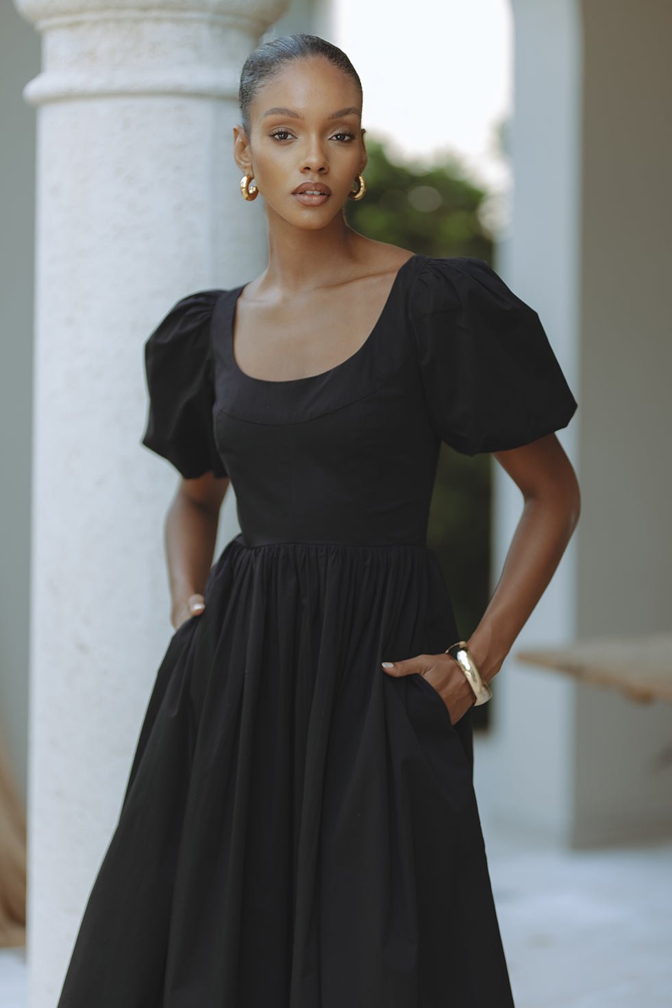 ROMY Maxi Elbise - Siyah - Phentora