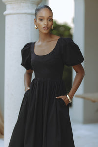 ROMY Maxi Elbise - Siyah - Phentora