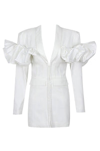 Derin V Yaka Blazer Elbise - Phentora
