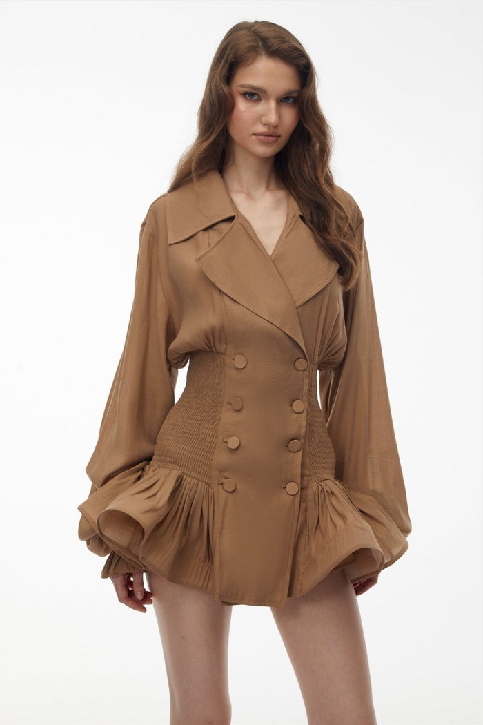 Haki Kruvaze Blazer Elbise - Phentora