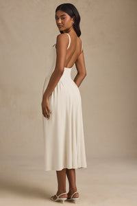 Low - Back A Kesim Midaxi Elbise in Fildişi - Phentora