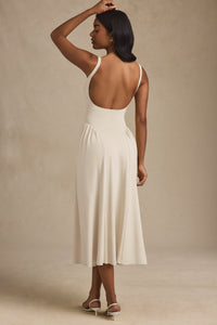 Low - Back A Kesim Midaxi Elbise in Fildişi - Phentora