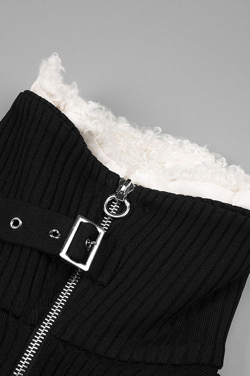 Fitilli Zipped Elbise Yaka - Phentora