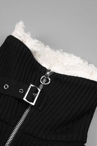 Fitilli Zipped Elbise Yaka - Phentora