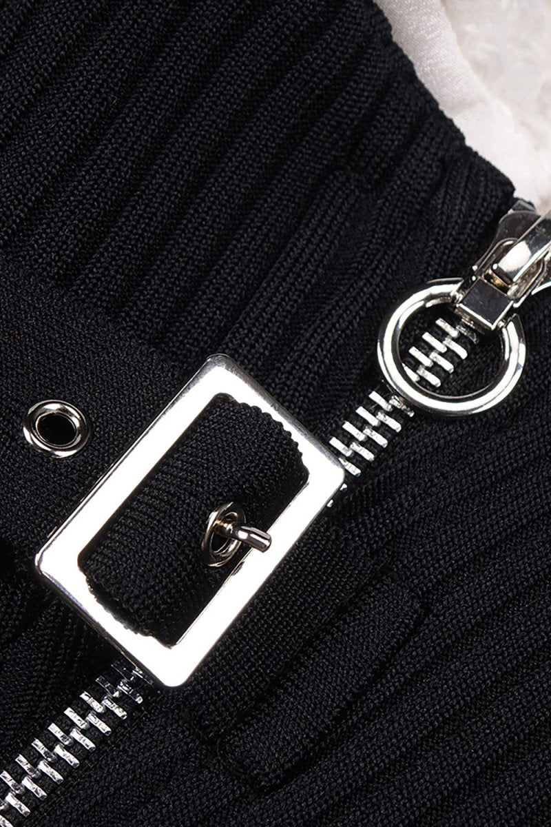 Fitilli Zipped Elbise Yaka - Phentora