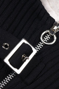 Fitilli Zipped Elbise Yaka - Phentora