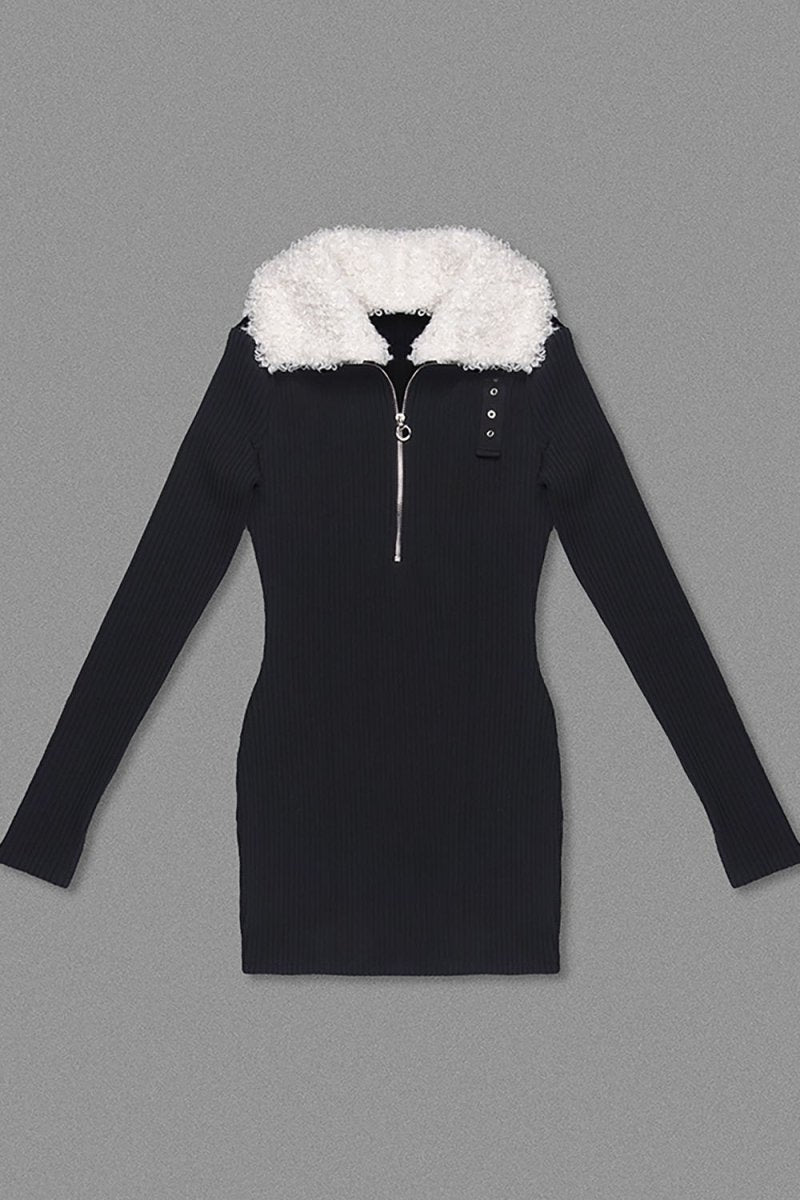 Fitilli Zipped Elbise Yaka - Phentora
