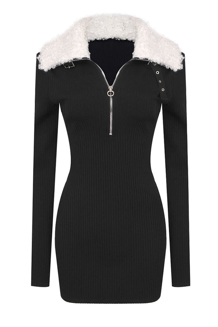 Fitilli Zipped Elbise Yaka - Phentora