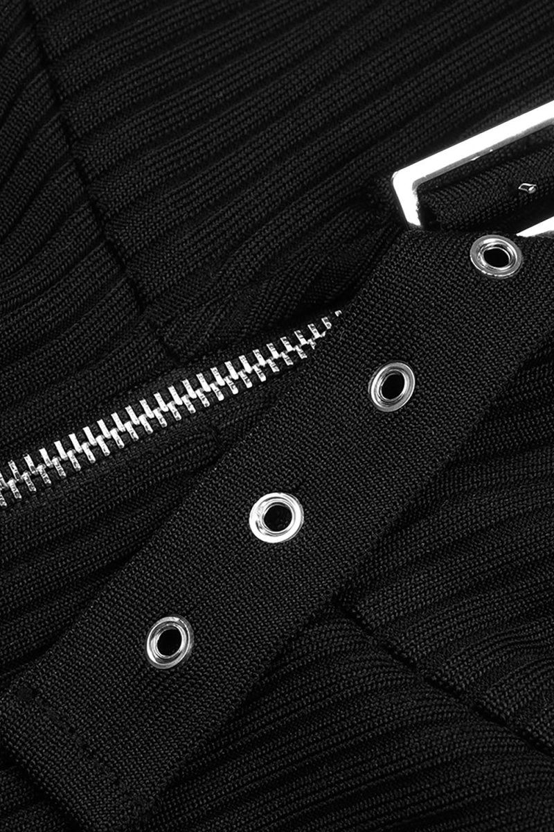 Fitilli Zipped Elbise Yaka - Phentora
