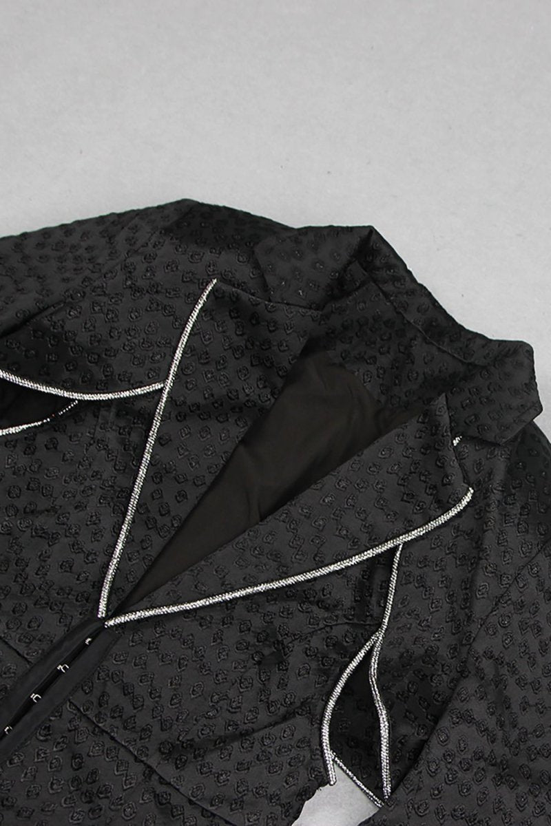 Yaka Jakarlı Blazer Elbise - Phentora