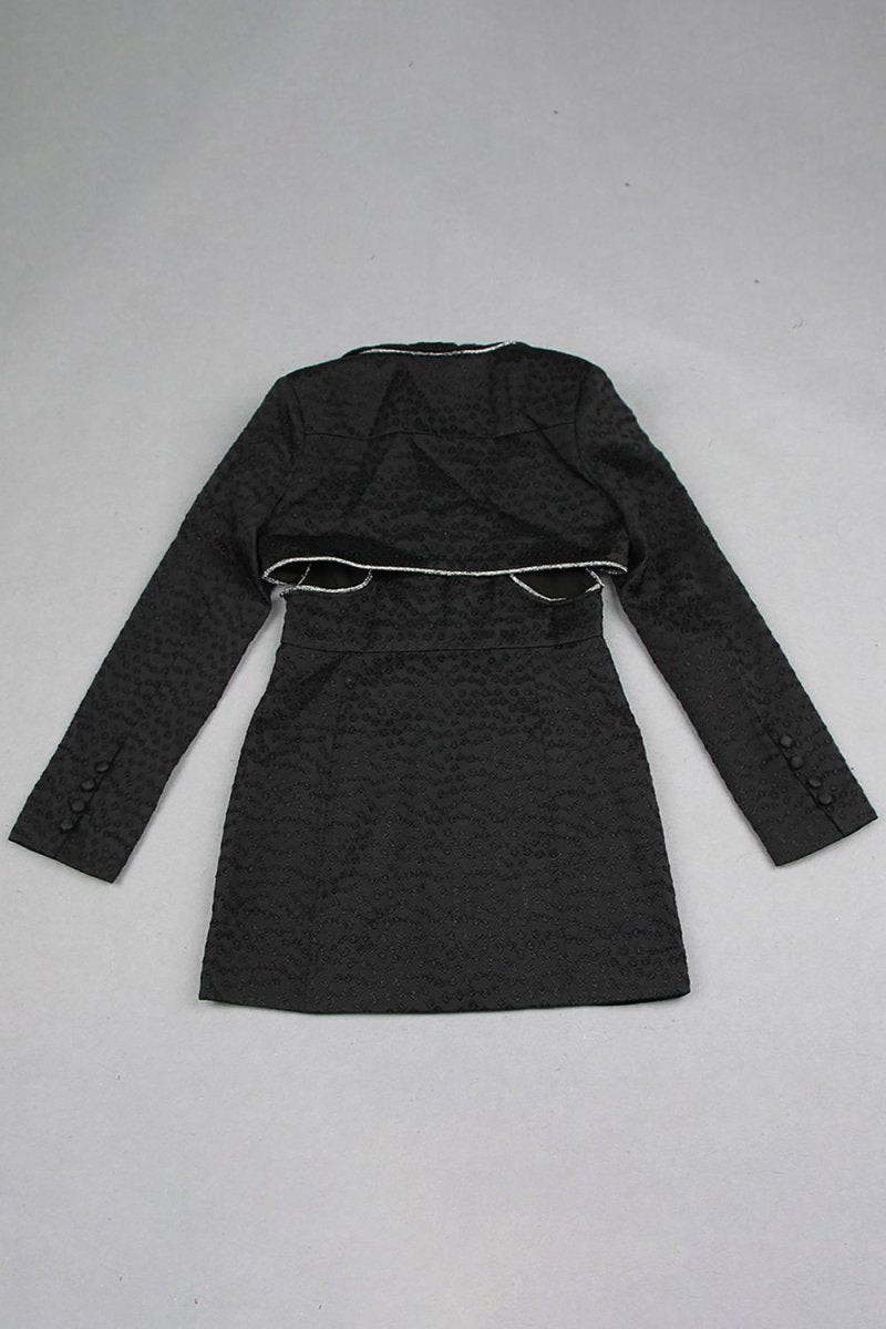 Yaka Jakarlı Blazer Elbise - Phentora