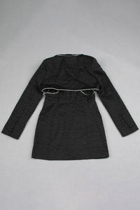 Yaka Jakarlı Blazer Elbise - Phentora