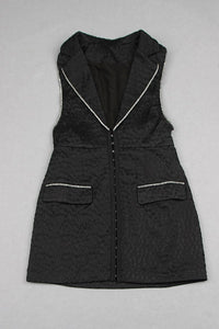 Yaka Jakarlı Blazer Elbise - Phentora
