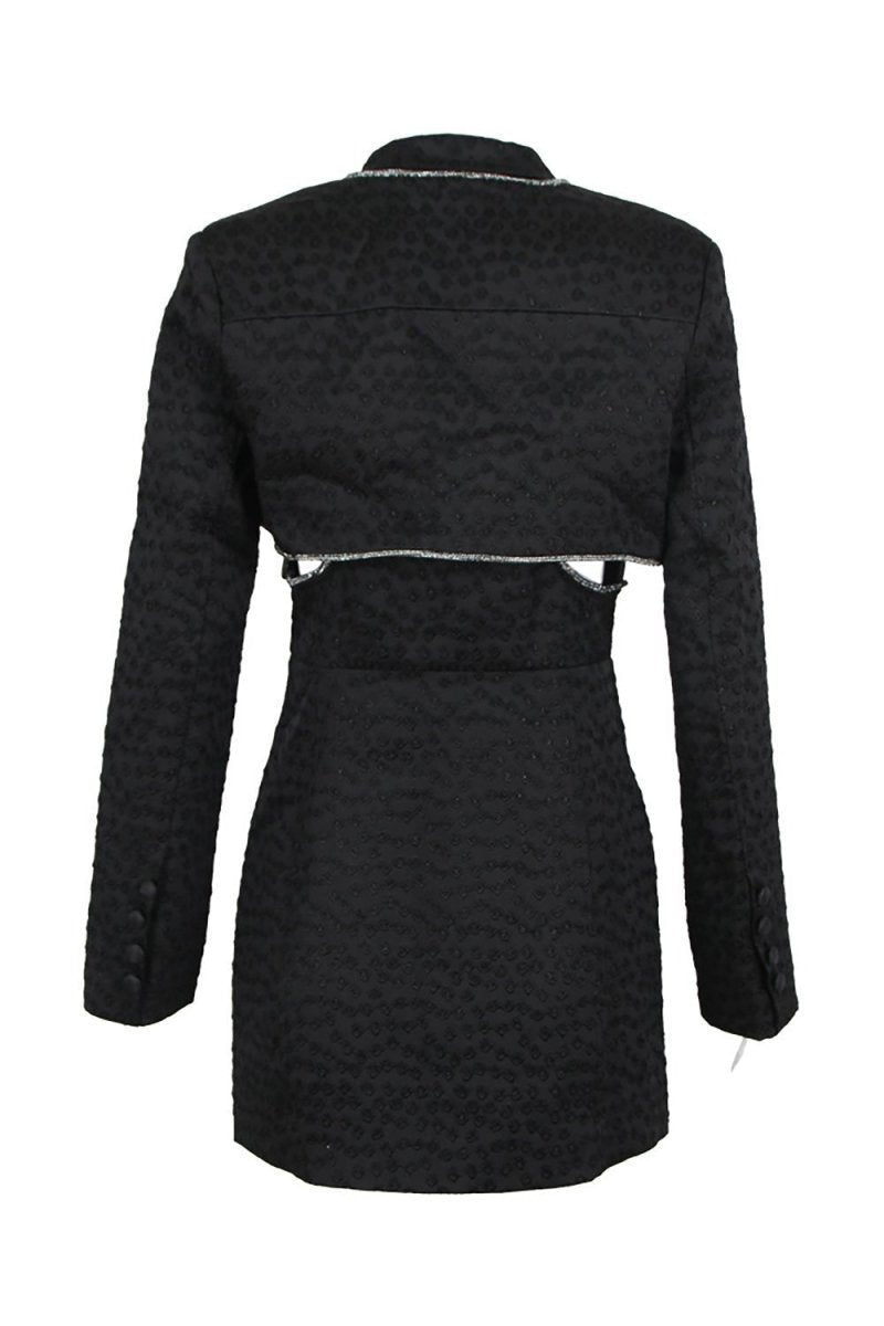 Yaka Jakarlı Blazer Elbise - Phentora