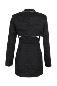 Yaka Jakarlı Blazer Elbise - Phentora