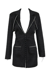 Yaka Jakarlı Blazer Elbise - Phentora
