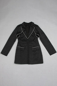 Yaka Jakarlı Blazer Elbise - Phentora