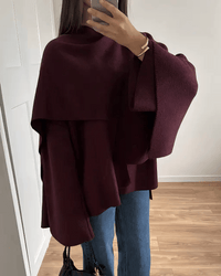 Bordo Şık Eşarp Yaka Ceket - Phentora