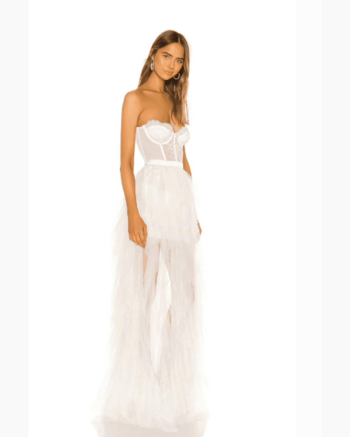 Bustier Gown in Beyaz - Phentora