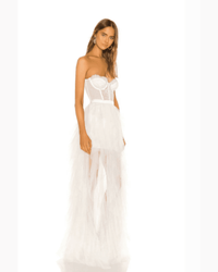 Bustier Gown in Beyaz - Phentora