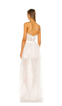Bustier Gown in Beyaz - Phentora