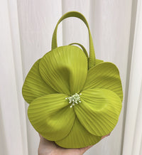 Şık 3D Petal Çiçek Düz Renk Yaka Çanta - Phentora