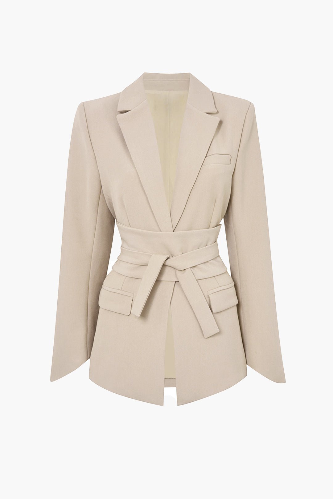 Basic Solid Kemerli Blazer - Phentora