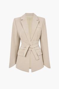 Basic Solid Kemerli Blazer - Phentora