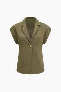 Olive Grace Sleeveless Blazer - Phentora