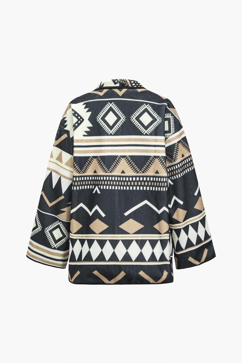 Nomadic Pattern Bol Kesim Ceket - Phentora