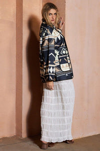 Nomadic Pattern Bol Kesim Ceket - Phentora