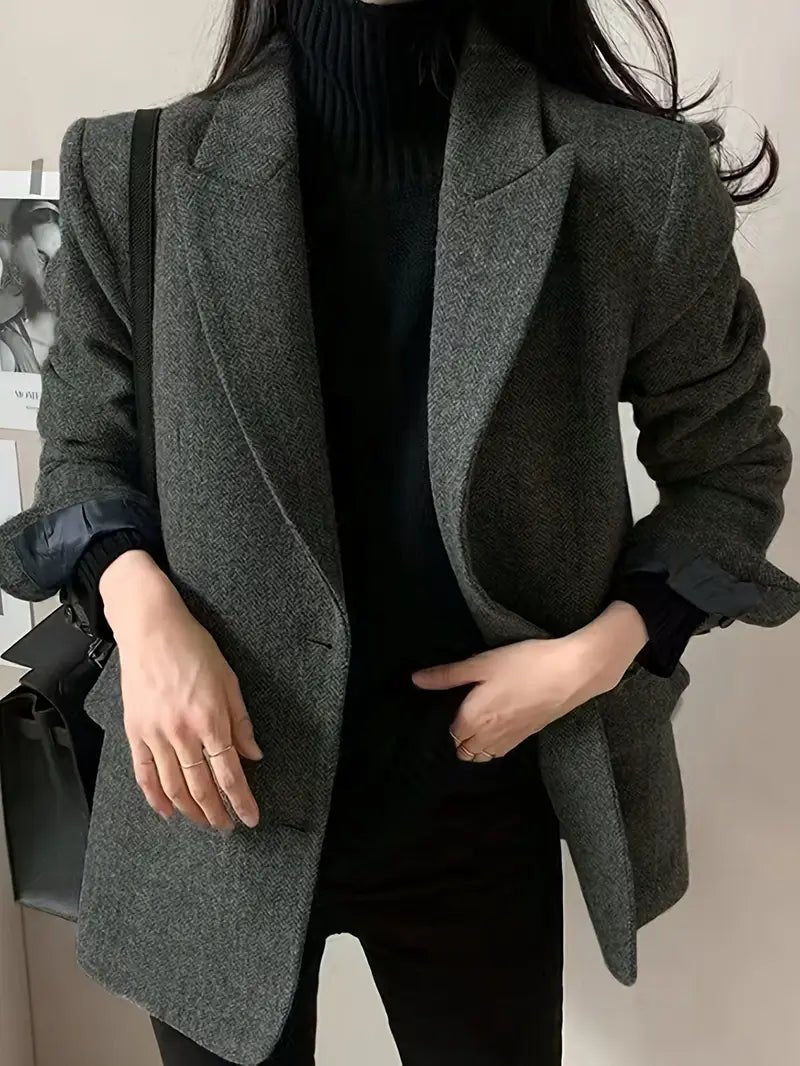 Waverly Dikiş Detaylı Balıksırtı Desenli Blazer Ceket - Phentora
