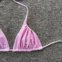 Büzgü Detaylı Bikini - Mor - Phentora