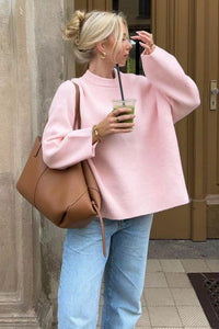 Pudra Pembe Oversize Triko - Phentora