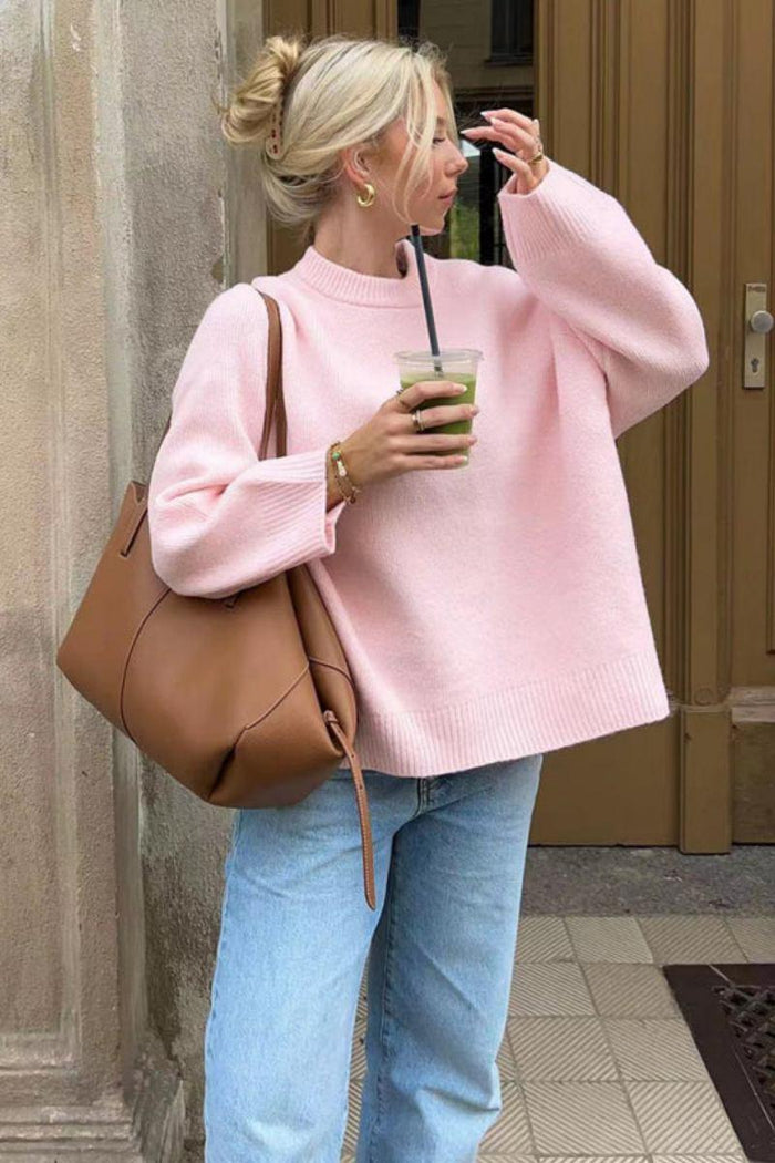Pudra Pembe Oversize Triko - Phentora